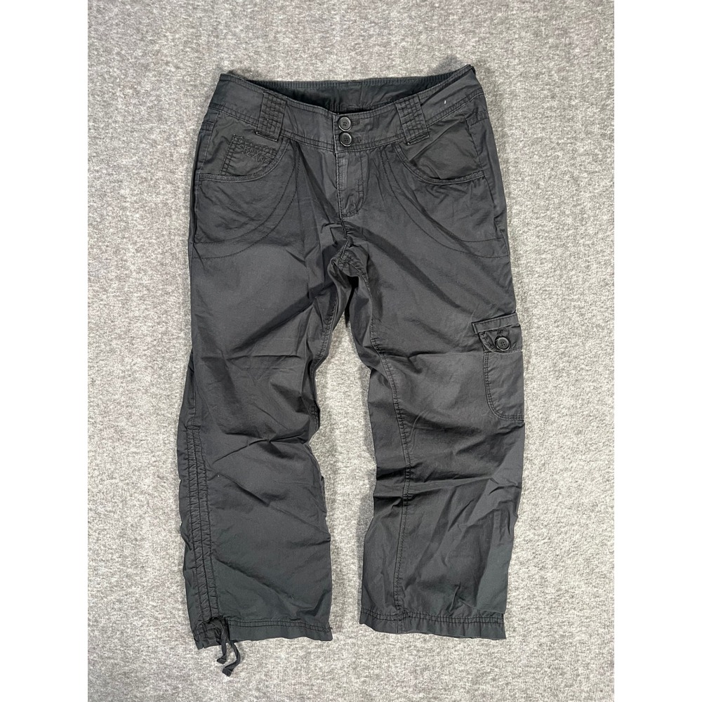 Vintage DKNY Active Low Rise Capris Womens 6 Black Y2K Tactical Utility 31x22